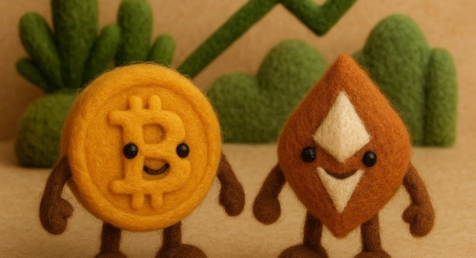рост Етериума и Биткойна