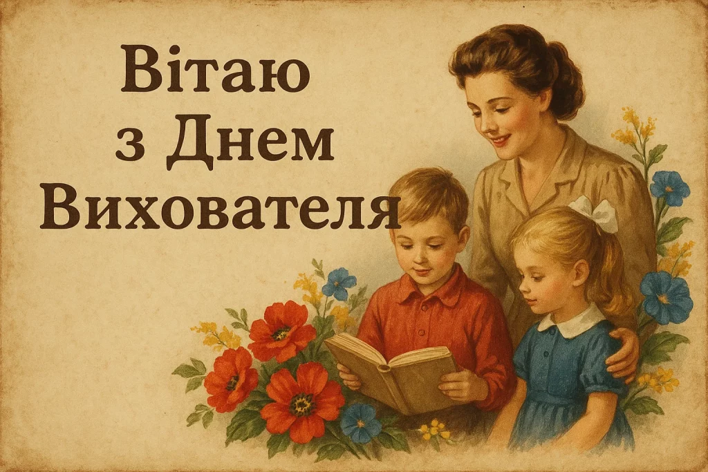 День вихователя привітання, картинки до Дня вихователя, листівки з Днем вихователя, привітання своїми словами, День вихователя 27 вересня
