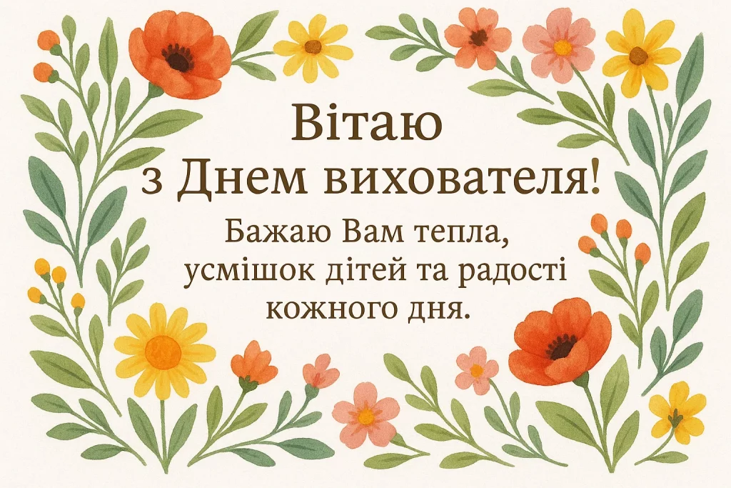 Картинки та привітання з Днем вихователя 27 вересня