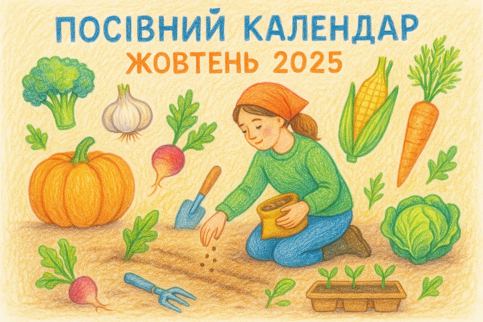 Посівний календар жовтень 2025 для садівників і городників