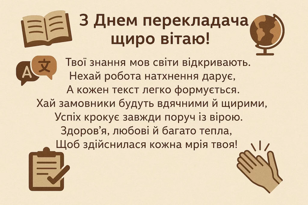 Картинки та красиві привітання з Днем перекладача 2025