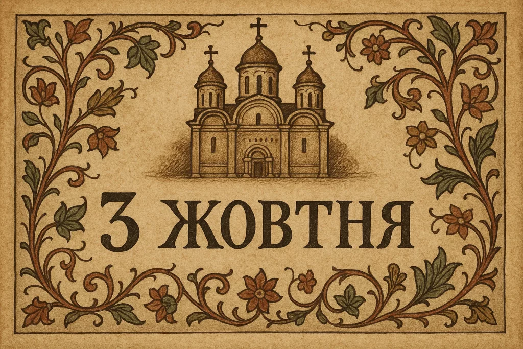 3 жовтня свята, церковне свято 3 жовтня, іменини 3 жовтня, прикмети 3 жовтня, заборони 3 жовтня