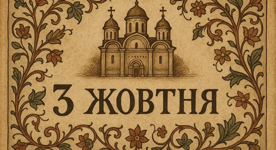 3 жовтня свята, церковне свято 3 жовтня, іменини 3 жовтня, прикмети 3 жовтня, заборони 3 жовтня