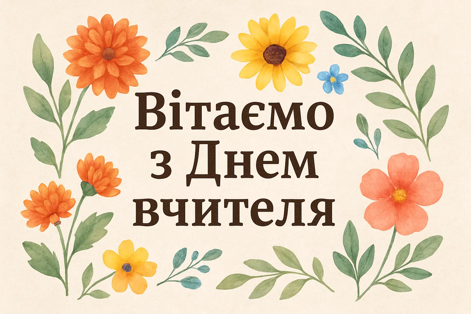 Картинки й красиві привітання з Днем вчителя