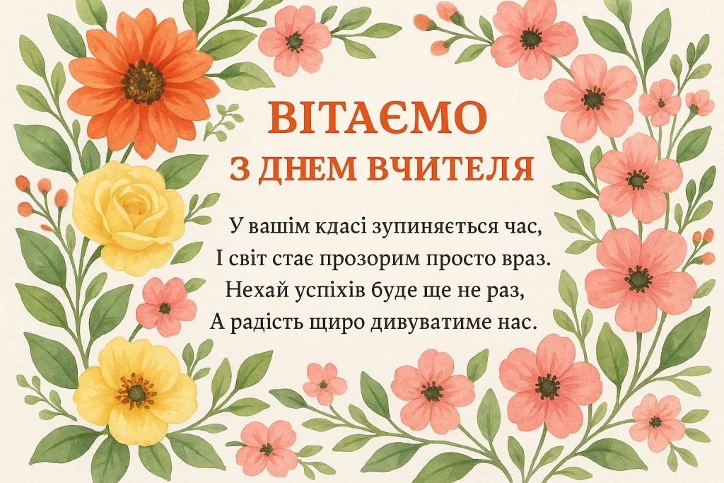 привітання з Днем вчителя, картинки до Дня вчителя, короткі поздоровлення вчителю, вірші на День вчителя, листівки для вчителів