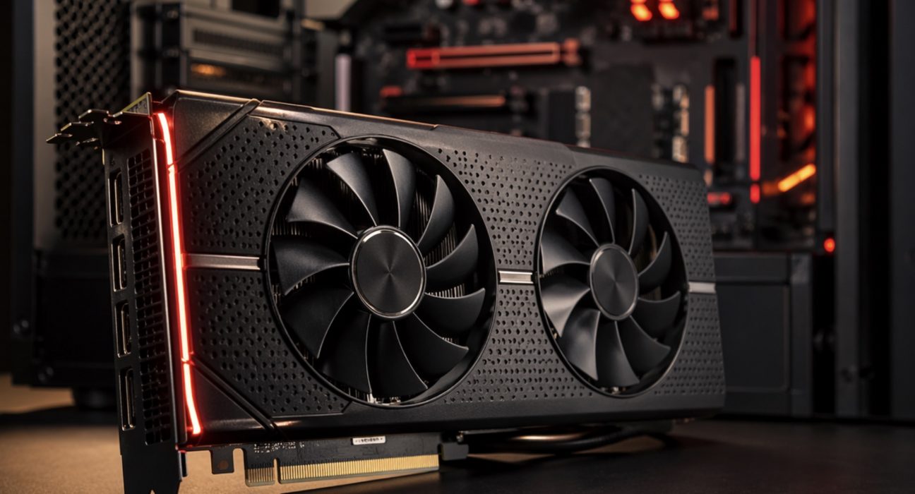 Відеокарта AMD Radeon RX 580 Sapphire Nitro+ на фоні збирання ігрового ПК