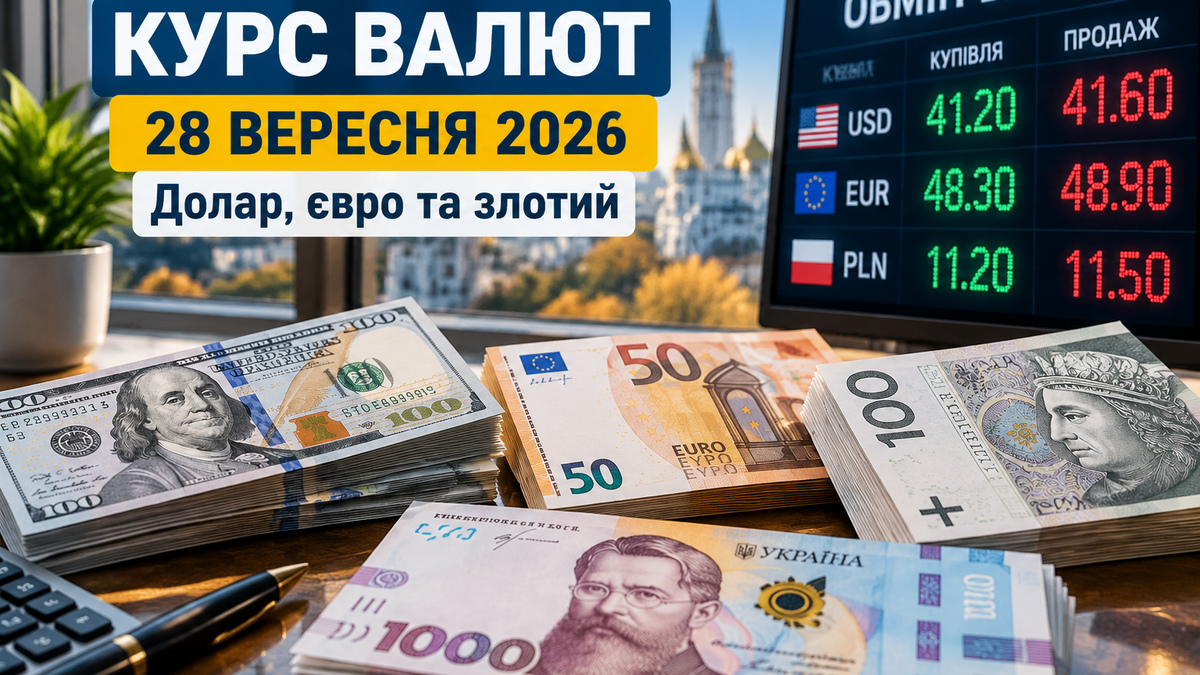 Курс валют на 28 вересня 2026