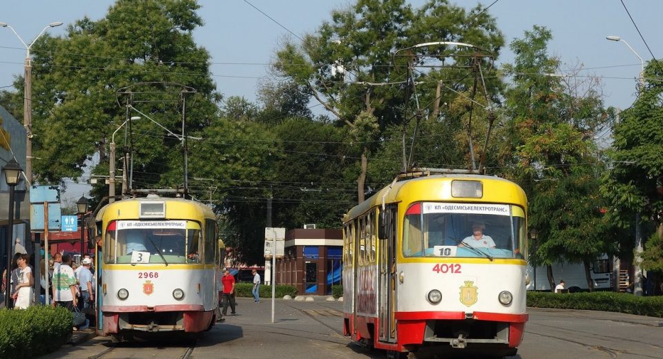 Трамваї на вулиці Вокзальній в Одесі