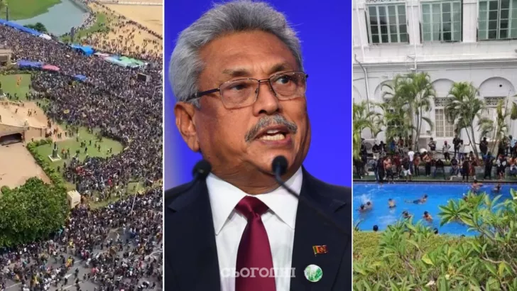 Протестующие на Шри-Ланке захватили резиденцию президента и бросились в бассейн (видео)